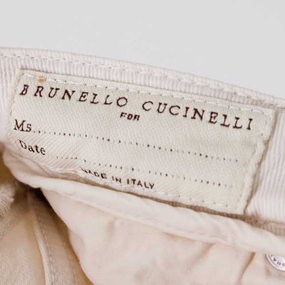 Brunello Cucinelli Cream Tapered Jeans - Picture 4 of 15
